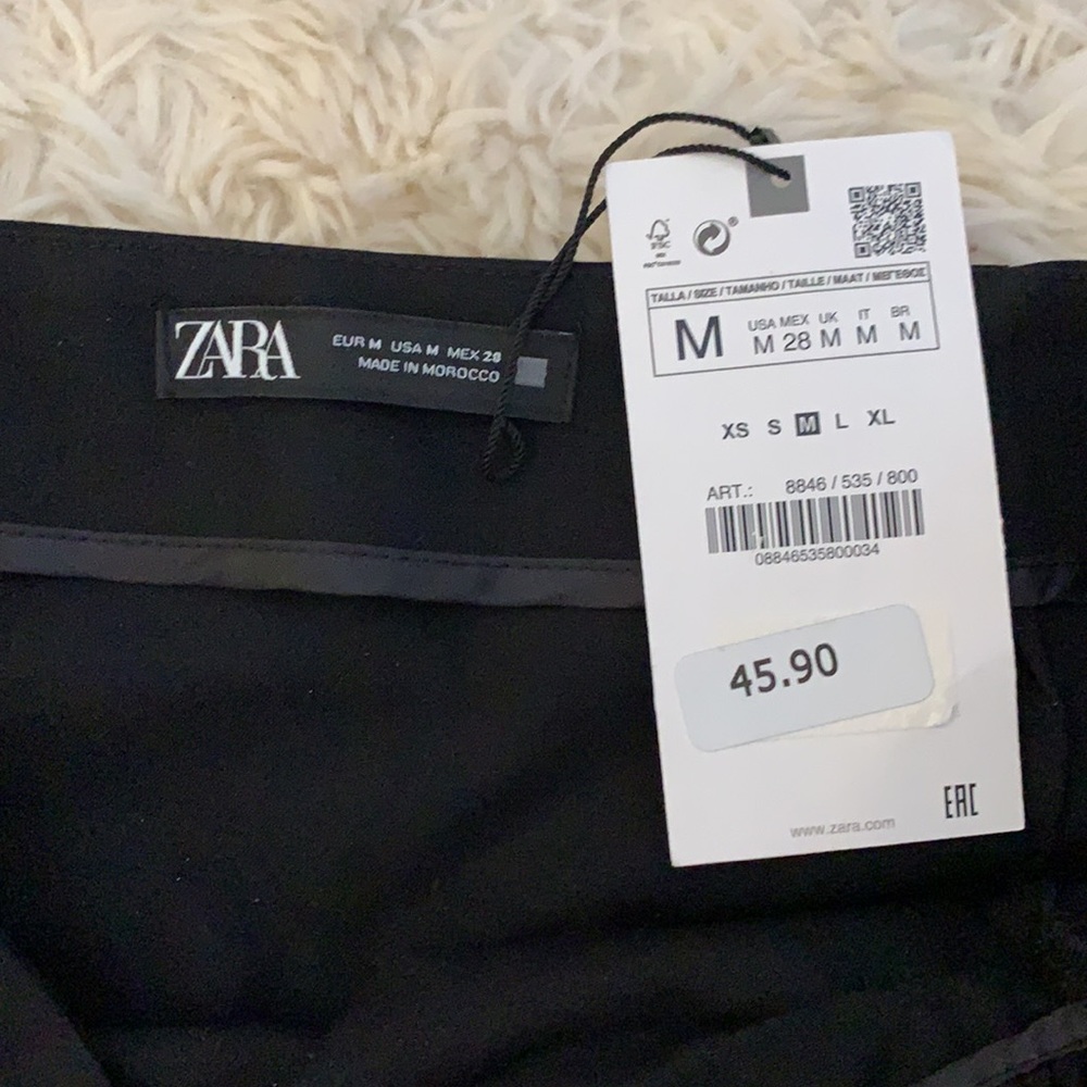 Zara Black Fringe Mini Skirt - Picture 5 of 7